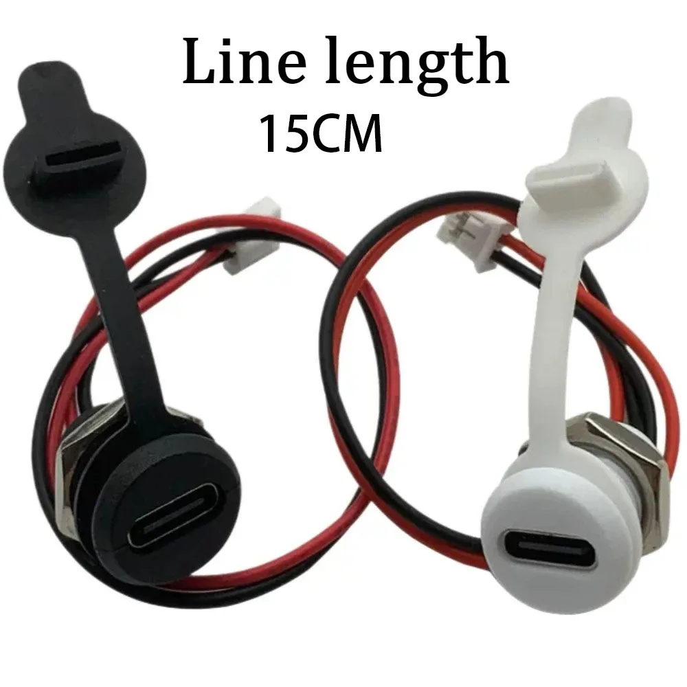 8PCS Type-C 15CM Female Socket Connector Waterproof Solderable Charging Port for Toy Desk Lamp USB Charging Adapter