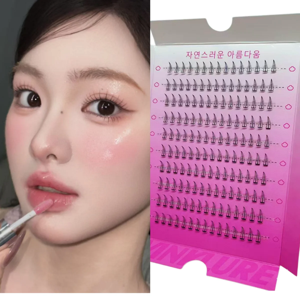 WINKLURE Korean Stylish False Eyelashes K-pop Inspired Design Comic Fluffy Clustered Slender Self-Adhesive Perfect for Everyday