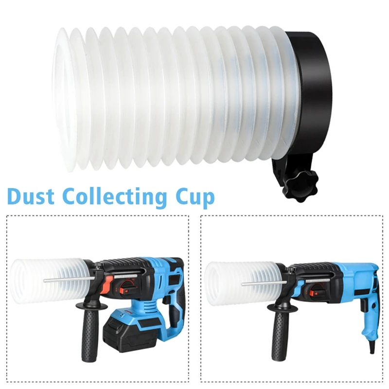 Taza colectora de polvo, accesorios de mazo eléctrico, cubierta protectora de goma Universal, taladro a prueba de polvo, herramienta eléctrica duradera