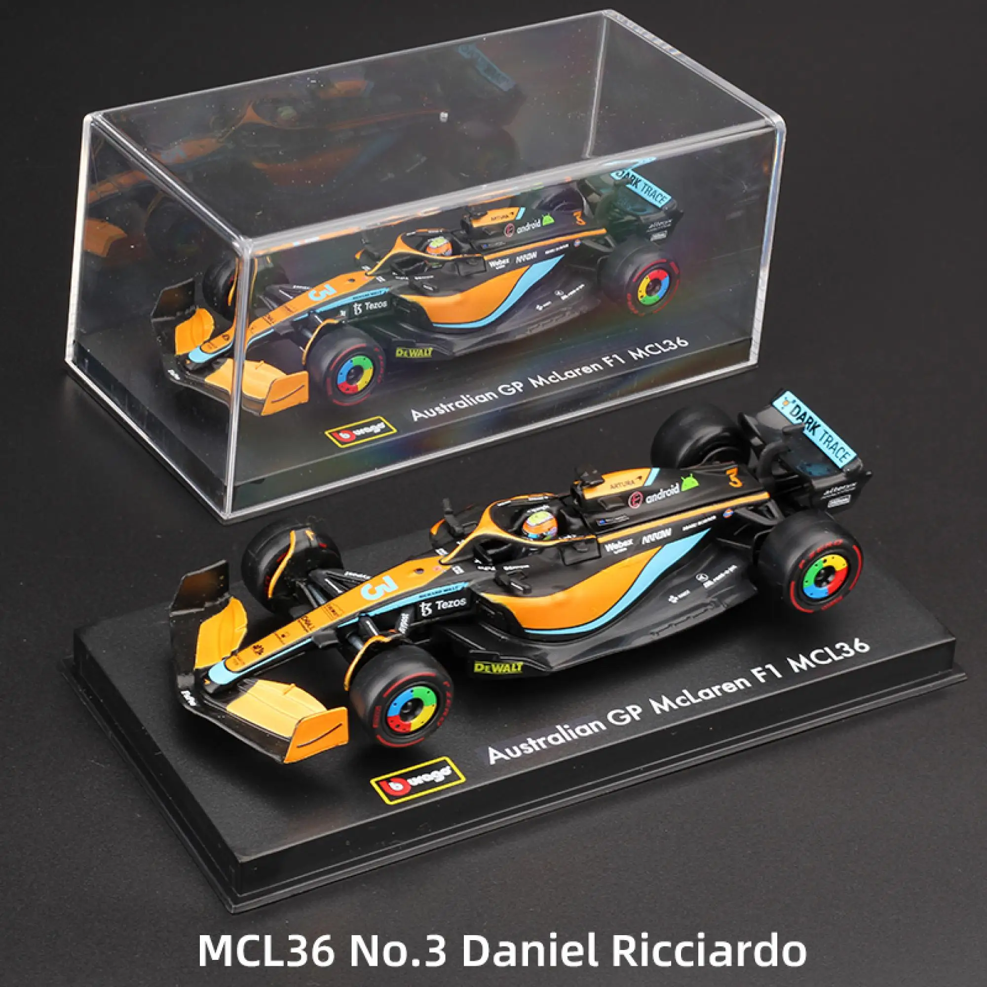 Bburago 1:43 F1 MCL36 4 Lando Norris 3 Daniel Ricciardo Alloy Model Car Formula Racing Toy Collectible Toys Birthday Gifts