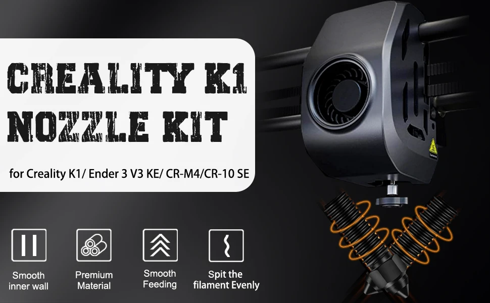Creality 2PCS K1 Düse aus gehärtetem Stahl 3D-Drucker 0,2/0,4/0,6/0,8mm Düsen für K1, K1 Max, Ender 3 V3 KE, CR-10 SE, CR-M4 – Detail 1