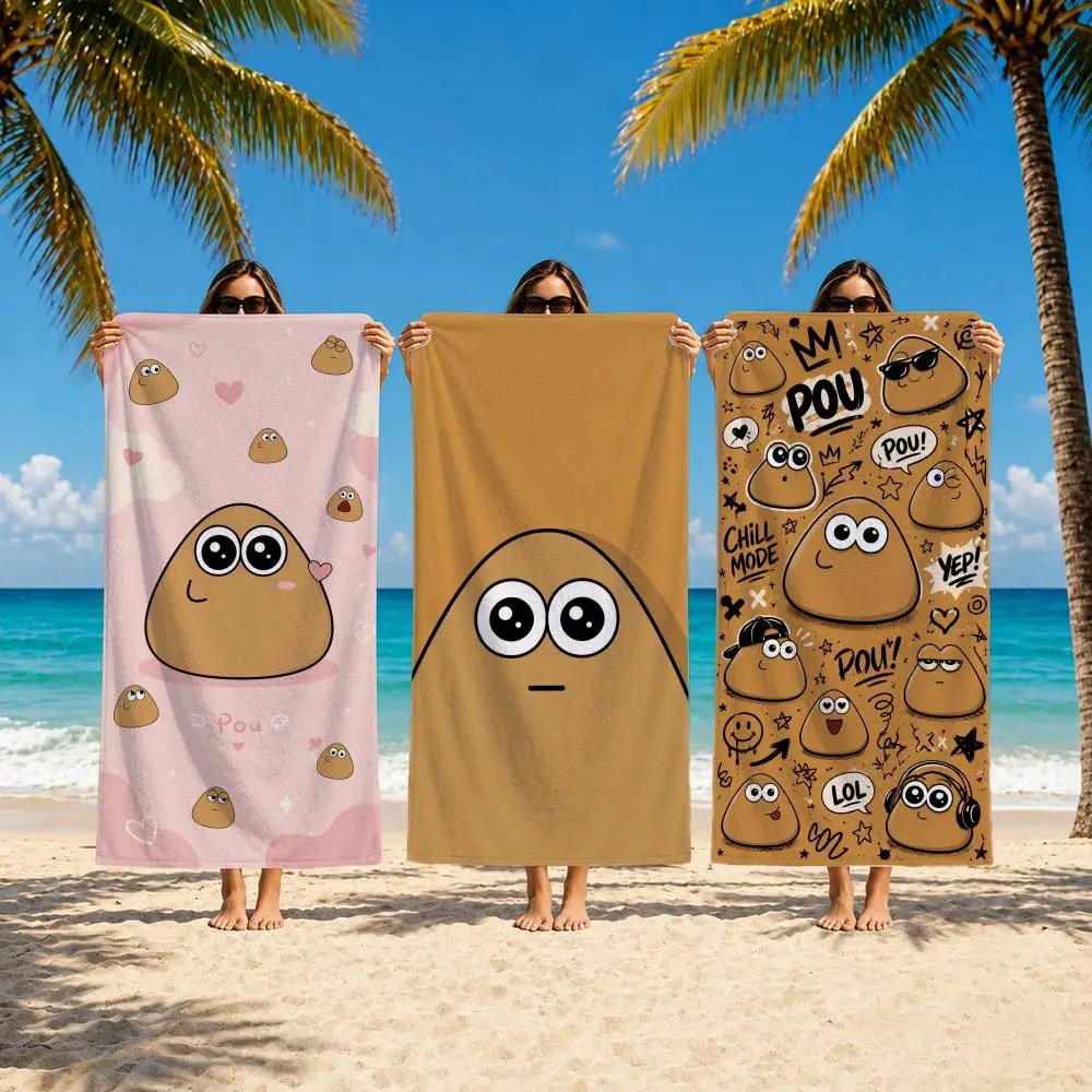 Game M-My Pet Alien Pou Towel Towel Soft Pool Gift For Travel Gym Shower Camping Quick Dry Sports Large Beach Towels