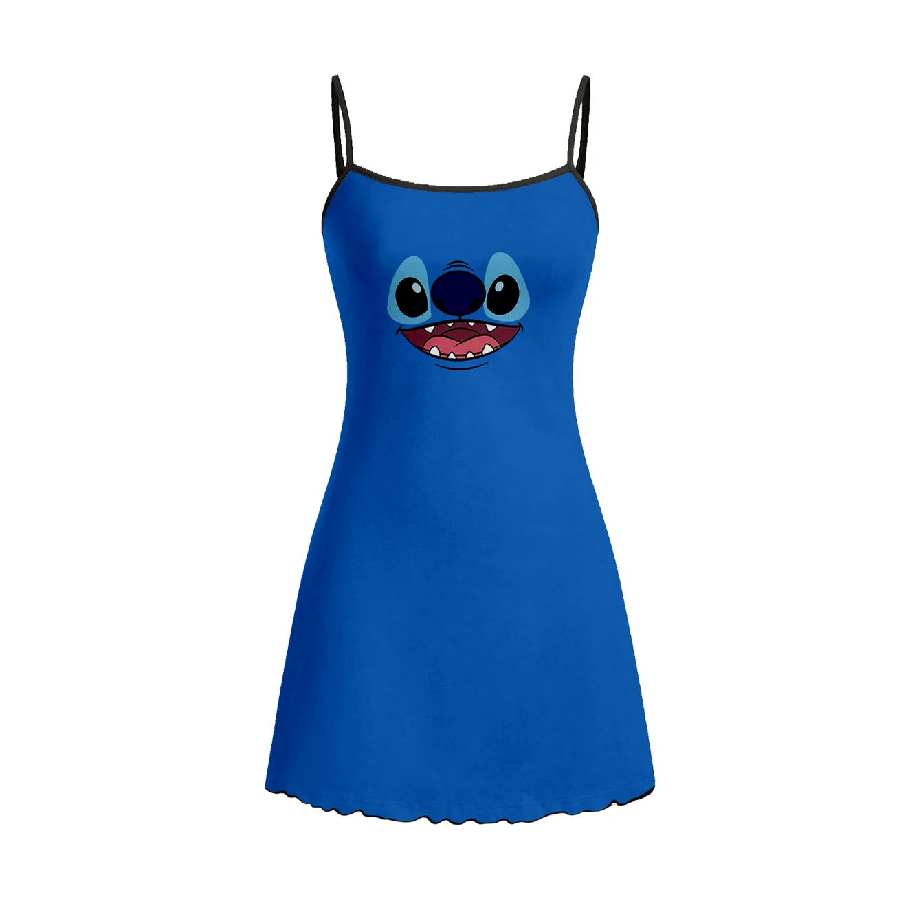 Damen Disney Stitch Niedliches Cartoon-Muster Hängender Rock Schlafanzug Hauskleidung