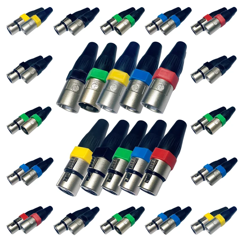 

5/20PCS 3-Pin XLR Male Female 3-Pole Plug Jack Microphone Console Microphone XLR Cable Terminal Wire connector