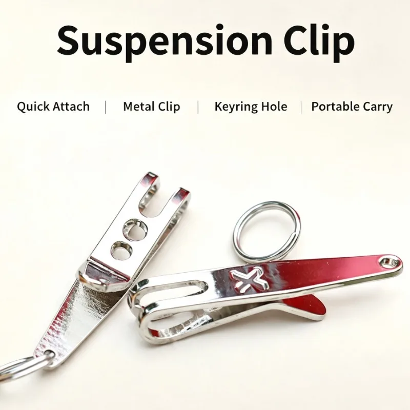Stainless Steel Suspension Clip Keychain  Clip Outdoor Camping Gear Accessories