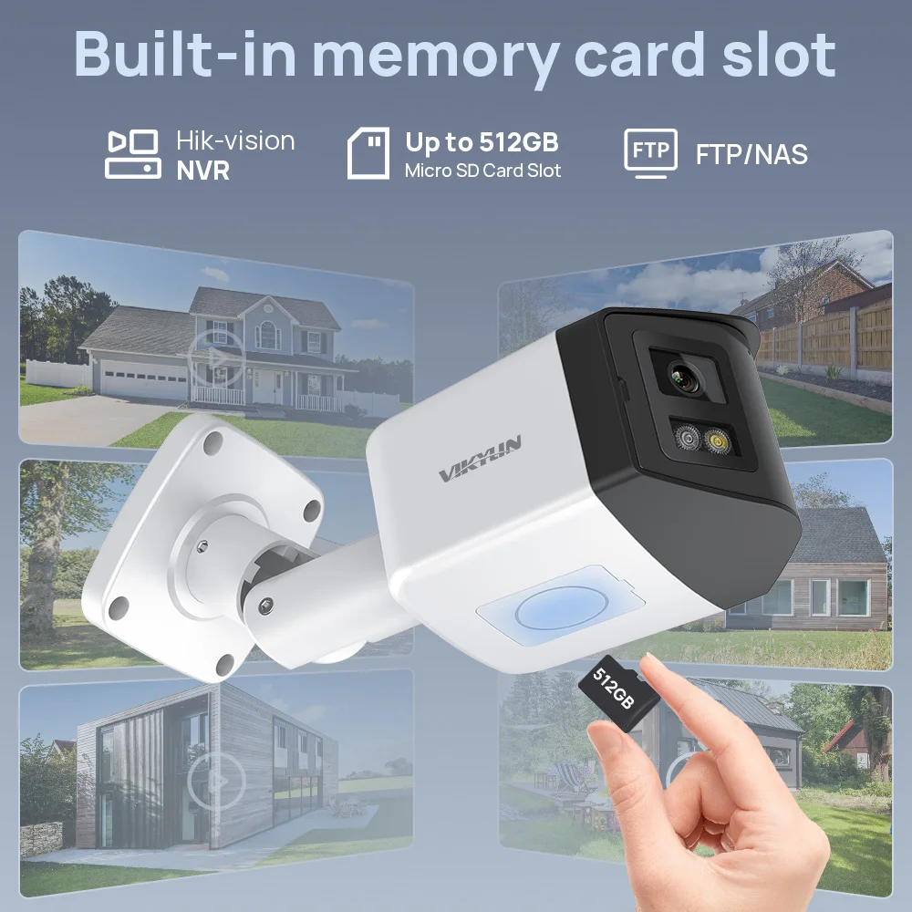 Vikylin 4mp 4mm doppio obiettivo di videosorveglianza 180 ° telecamera panoramica per hikvision compatibile personale e veicolo di rilevamento bidirezionale audio prigione responsabile nutrizione Poe telecamera IP este