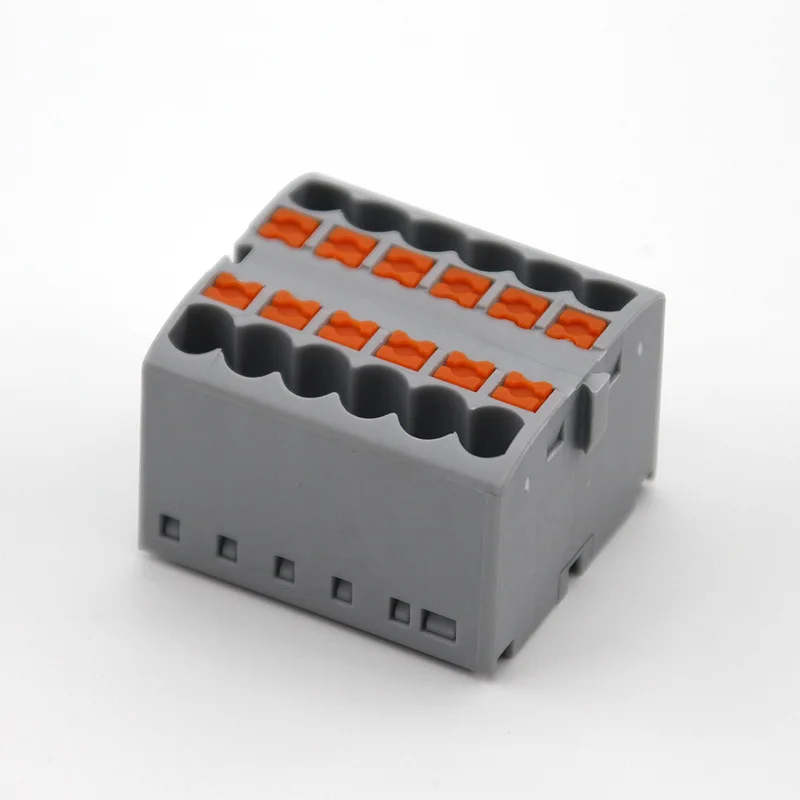 1PC Terminal Blocks 225 Series One In Multiple Out Junction Box Wire Electrical Connector Plug-in Spliceable Splitter Guide Rail