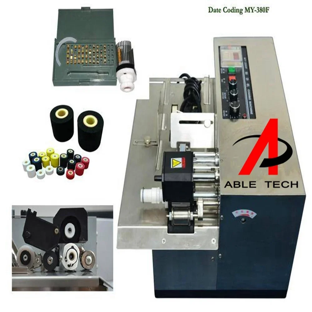 Solid ink coding machine MY 380f expiry date stamp coder auto feeding mfg and exp date printer machine