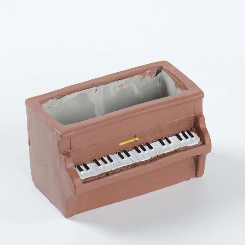 Piano Shaped Flower Pot Mold Jesmonite Silicone Mold for Pots,Home Garden Plaster Vase Molds DIY Concrete Vessel Mold for Candle