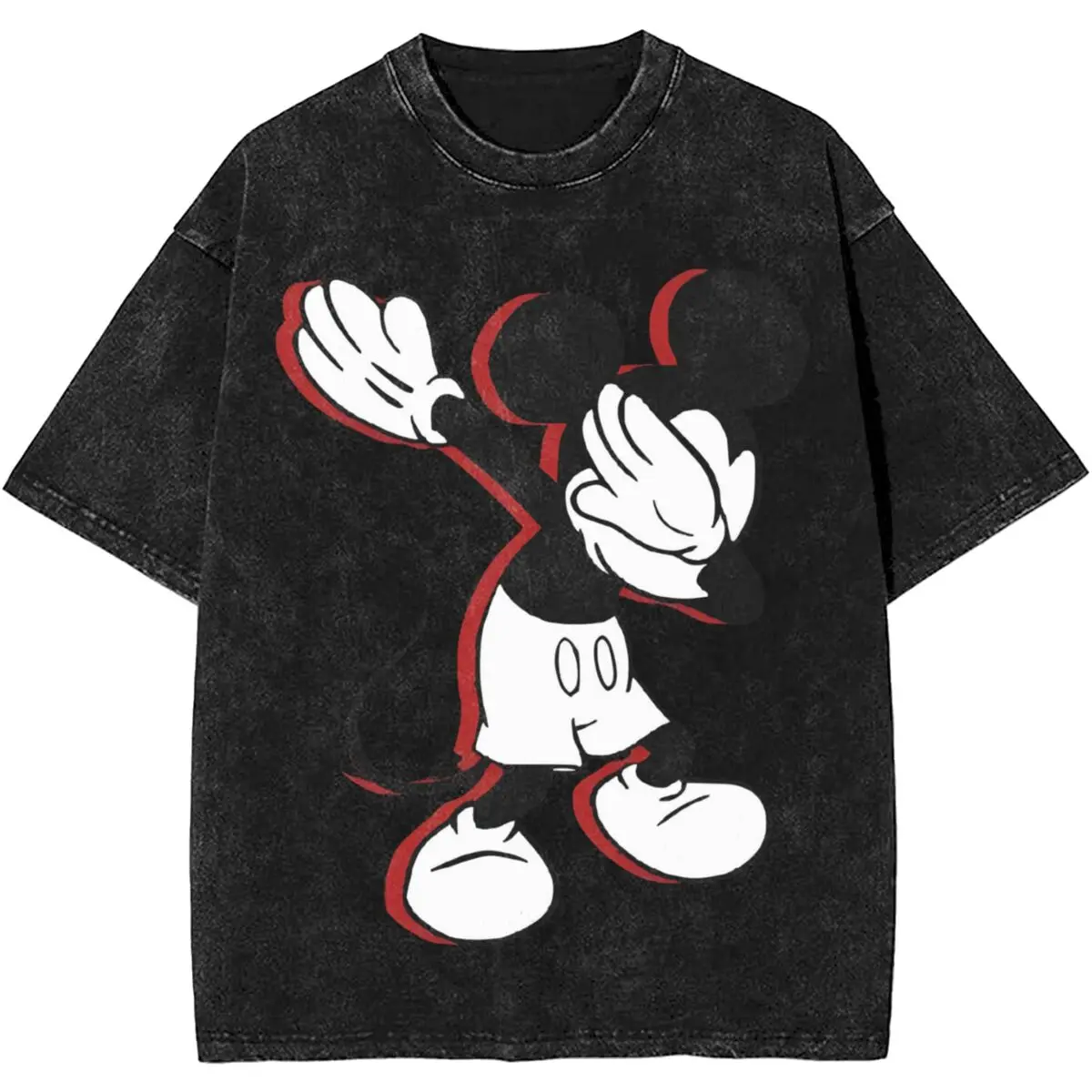 Oversize Mickey Mouse Steamboat Willie Outfit Washed T Shirts Washed Style Men Women Mickey Minnie Cartoon T-Shirts Vintage Top