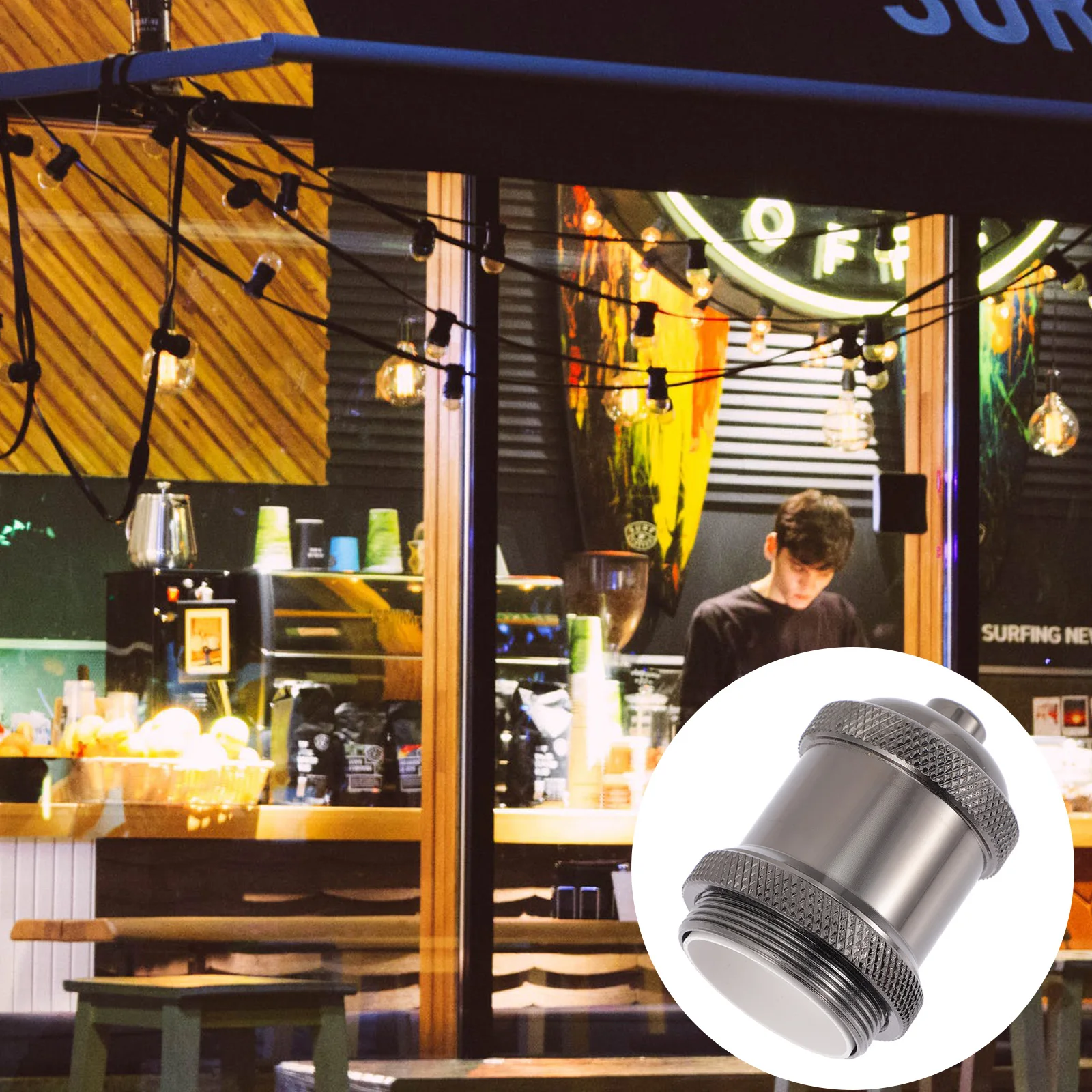 

E27 Lamp Holder Aluminum Pendant Socket Retro Ceiling Light Bulb Base Metal Thread Adapter Modern Practical Durability Strong