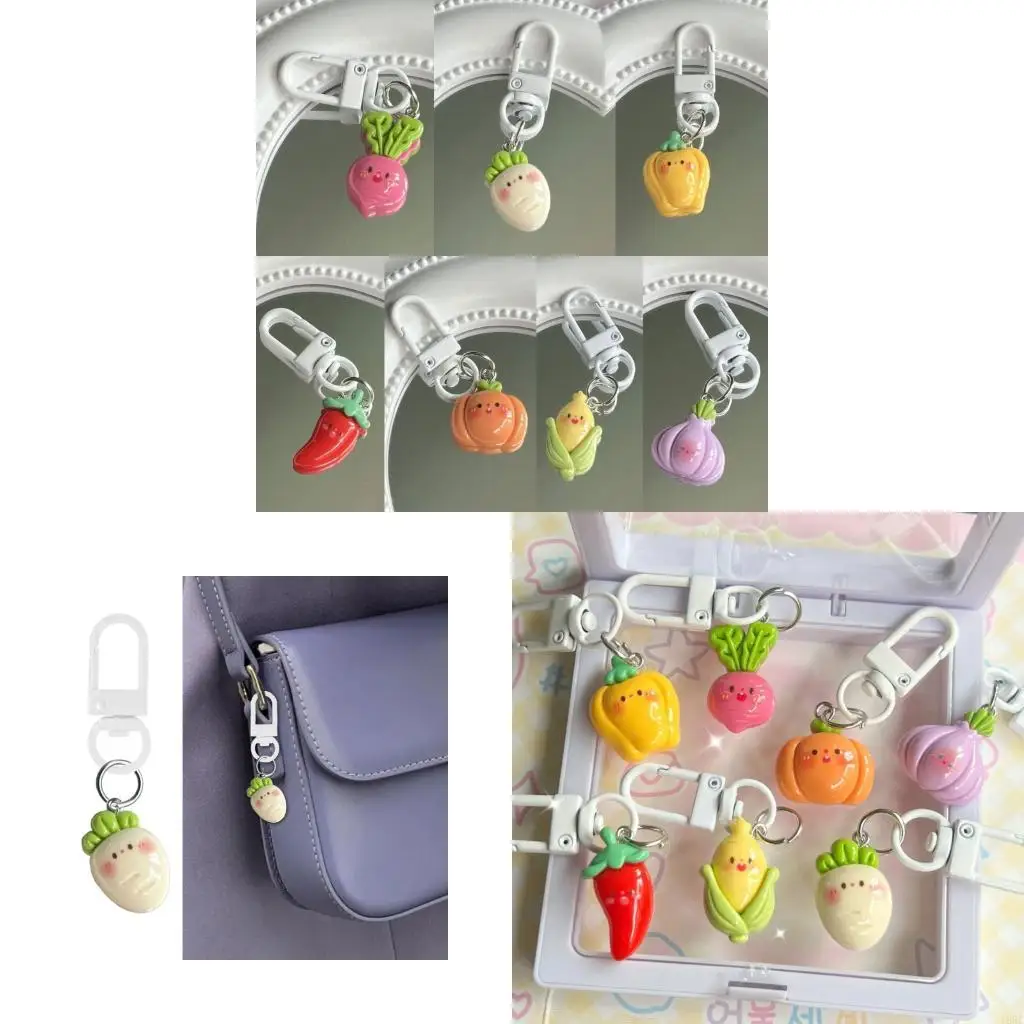 195C Resin Keychain Lovely Backpack Accessory Lovely Vegetable Designs Gift Present