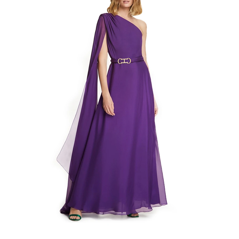 2024 neue Abendkleider Frauen eine Schulter elegante Party Maxi kleider ärmellose formale Cocktail kleid dünnes Falten kleid