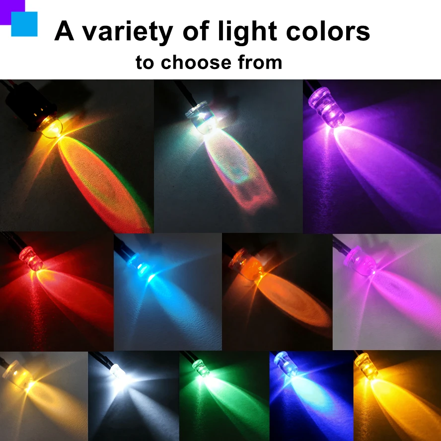 20/10PCS DC3V~24V Pre Wired LED Light Bulb DIY Emitting Diodes Indicator Light Ship Model Toy Car Transparent LED Bead with Base