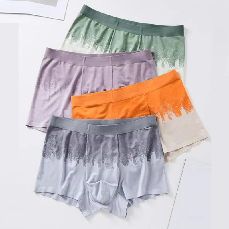 

Men's Boxers Ice-Silk Modal Summer Plus Size Panties Mid-rise Breathable Boxer Male Soft Comfortable Seamless Men Underwear