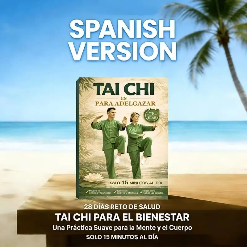 Tai Chi for Seniors 60+ Beginner Friendly Spanish Version Guide Book 28-Day Program 15 Mins Daily Spiral Bound
