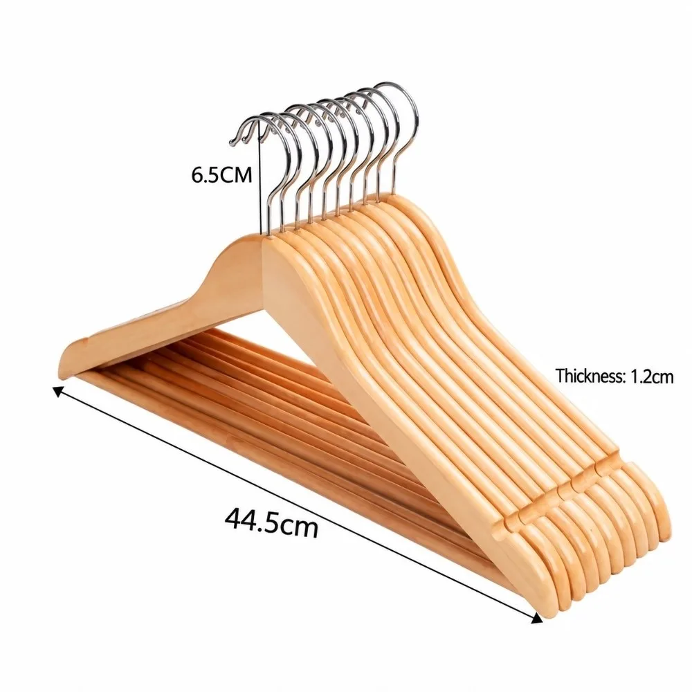 Durable Wood Hangers Swivel Hook Notches Design Wooden Clothes Hangers Hanging Space Saving Non-Slip Coat Hangers Home Organizer