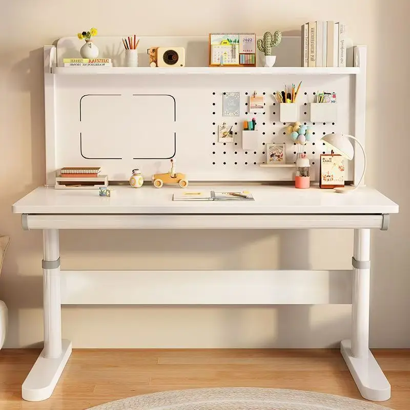 

Environmental protection solid wood children's study table Primary school students household lifting and writing manual lifting