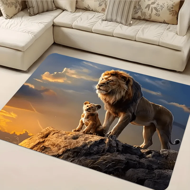 Tapis en flanelle Lion King Pride Rock Sunset, tapis de sol doux et antidérapant pour salon, chambre à coucher, décoration de la maison