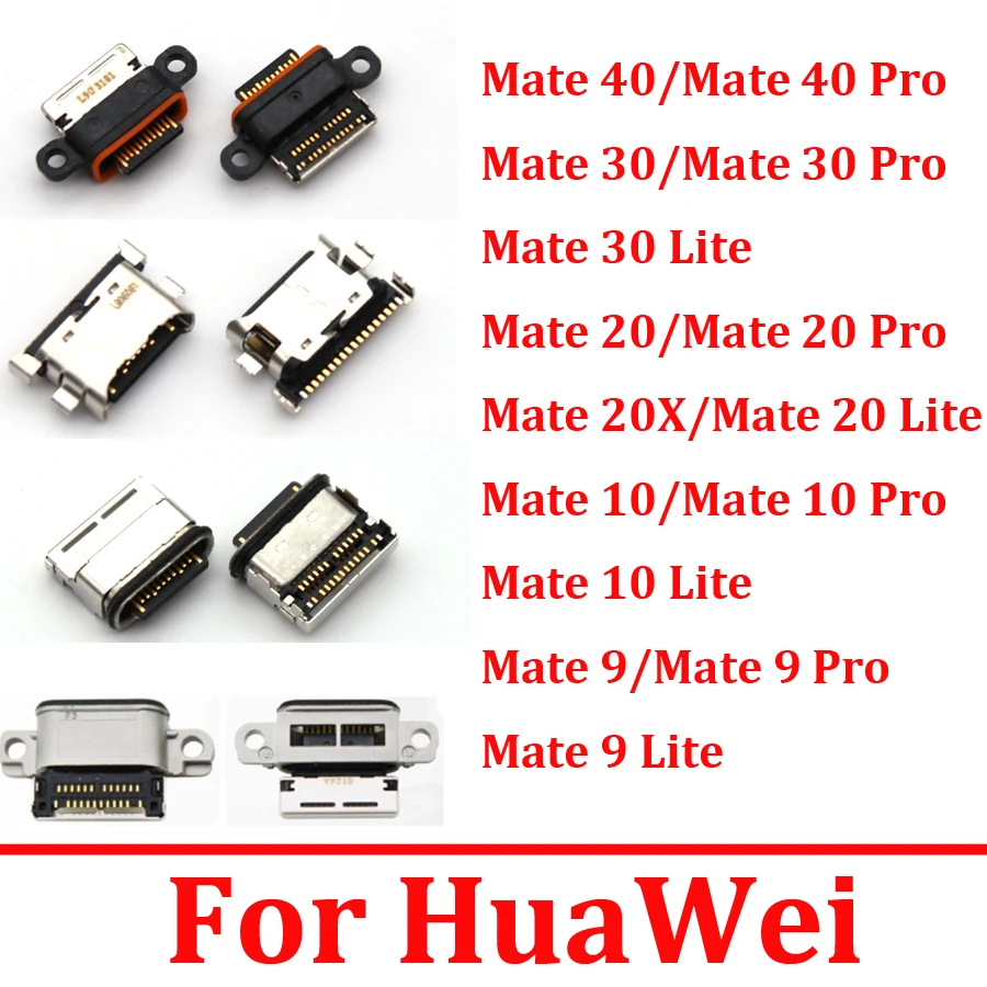 1x Micro USB Jack Connector Socket Port For HuaWei Mate 40 30 20 10 9 Pro Lite 20X Type-C Charge Charging Plug Dock Repair Parts