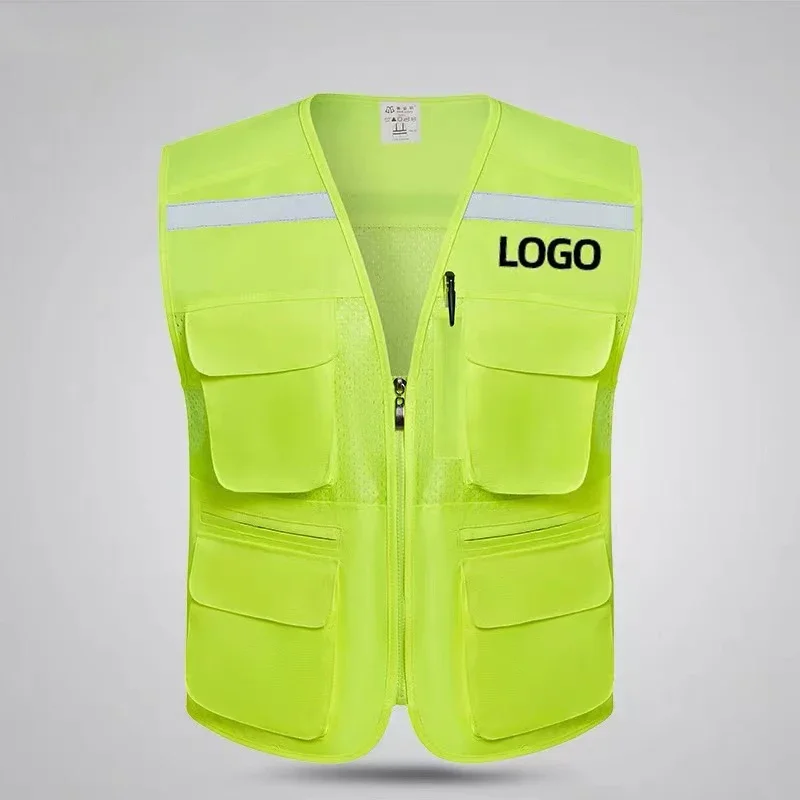 

High Visibility Multiple Pockets Breathable Reflective Safety Vest Construction Site Night Riding Reflective Vest