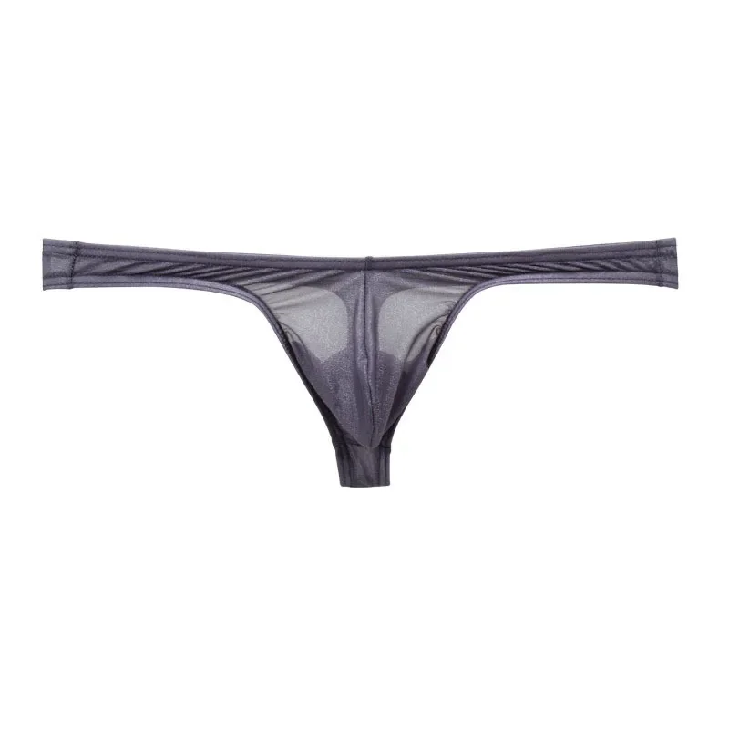

Men's Sexy Thongs Underwear See-through Ice Silk Thong G-string Mesh Sheer Stretchy Seamless Transparent Ultra-Thin Underpants