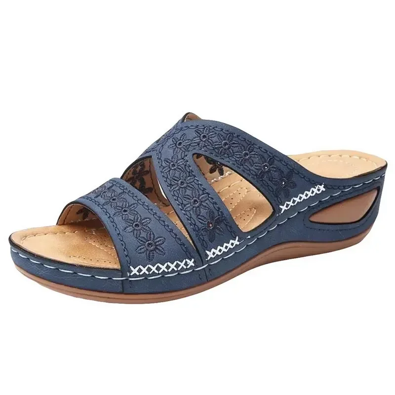 Sommer 2026 Damen-Sandalen mit offenen Zehen, Retro Rutschfeste Leder-Freizeitsandalen, Modische Vielseitige Damensandalen – Detail 8