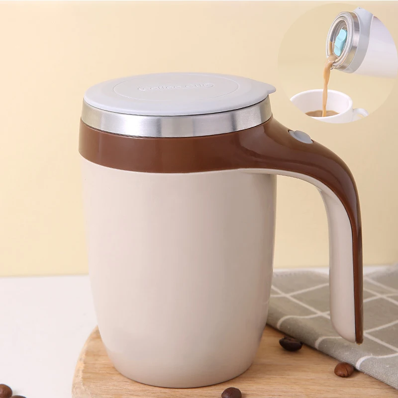 Self Stirring Milk Fruits Mixing Cup New 380ml Automatic Magnetic Coffee Mug Electric Stainless Steel Lazy Rotating Water Bottle