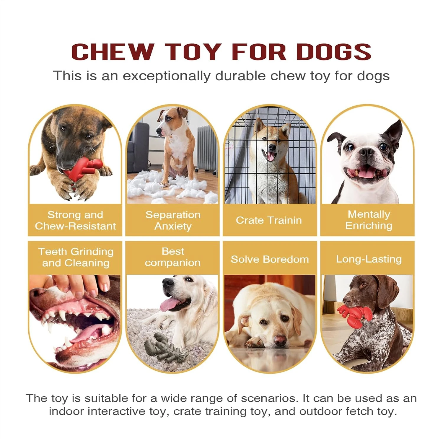 Durable Extra-Large Breed Tough Dog Chew Toy - Perfect for Medium to Large Aggressive Chewers - Indestructible and Enduring Inte