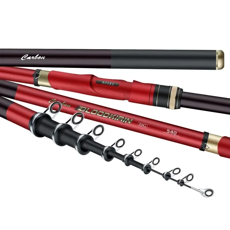 Rock Fishing Rod Carbon Ultra Light and Ultra Hard Fishing Rod Set,Long Section,Large Guide Ring,Universal for All Water Areas