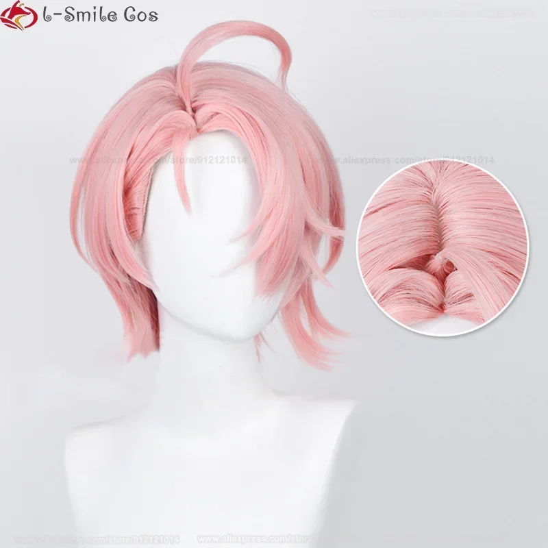 

32cm Aster Cosplay Wig Game Aster Wigs Light Pink Scalp Heat Resistant Synthetic Party Hair Anime Wigs + Wig Cap