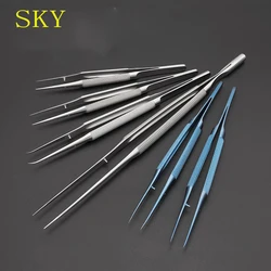 Ophthalmic Microscope Instrument Tweezers Mobile Phone Repair Fingerprint Flying Wire Tweezers Titanium Alloy 0.15mm Fine-tipped