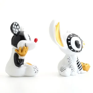 Disney-Ponto Mickey Mouse Action Figure, Figuras do Anime dos Desenhos Animados, Preto, Dourado, Carro, Decoração para Casa, Presentes de Aniversário Infantil 10 principais vendas bonecos turma do mickey - №8