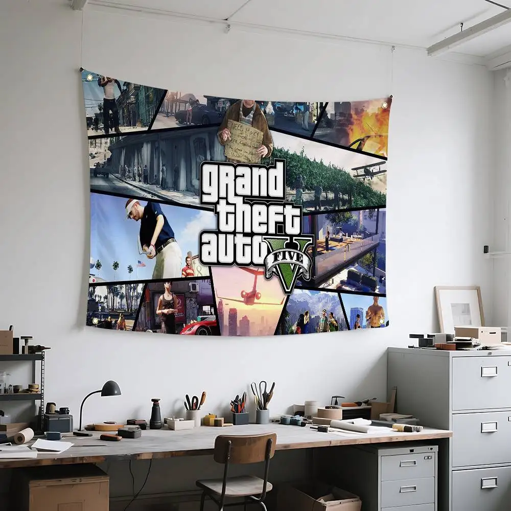 GTA 5 أعلام ديكور المنزل المفروشات لافتات خلفية زينة الأطفال لافتات عطلة زينة الخلفيات