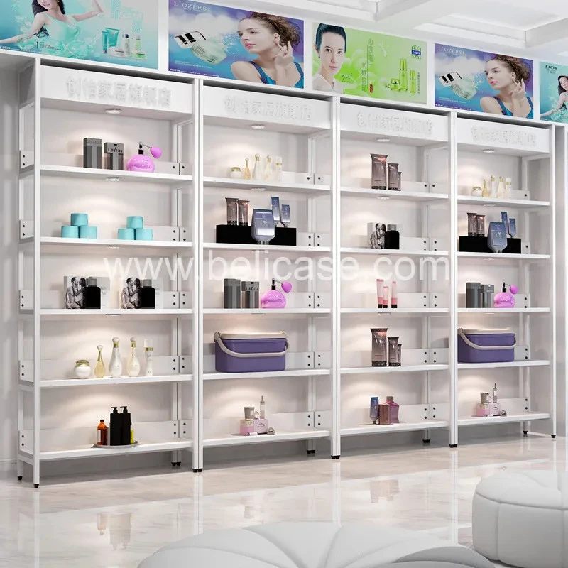 custom.High Quality Led Shelves Retail Metal Shelf Multi-layer Wall Shelf Retail Store