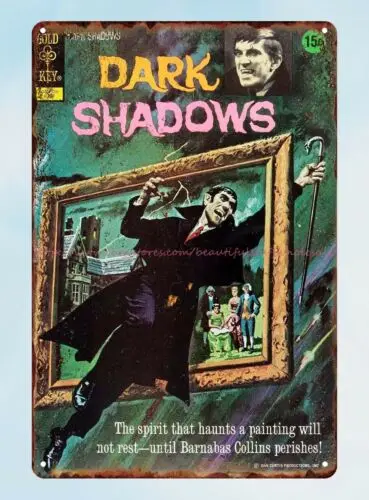 cafe pub wall art bedroom Dark Shadows 1972 comics metal tin sign