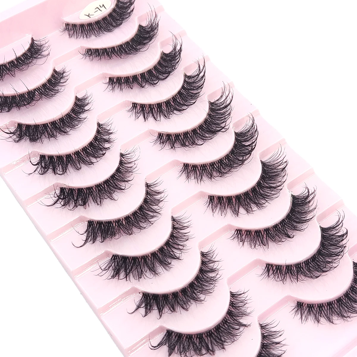 10ペアのロシア産ナチュラルな柔らかくふわふわの人工ミンクまつげ、ドラマティックでボリュームのあるミンクまつげ、フォックスまつげ