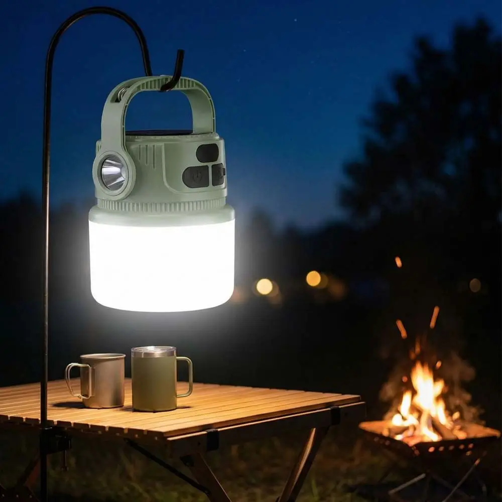 

LED Light LED Solar Camping Light Waterproof USB Rechargeable Rechargeable Light with Hook Handheld Design Tent Light