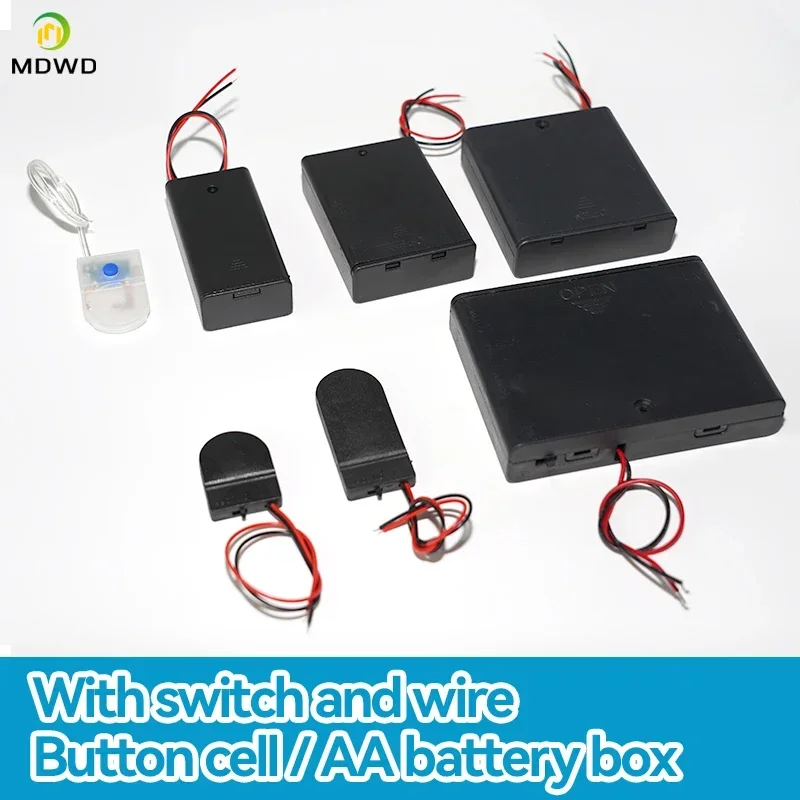 

Battery Holder 3v 6v Button Coin Cell Battery Case with Switch Tools Model Railway Layout