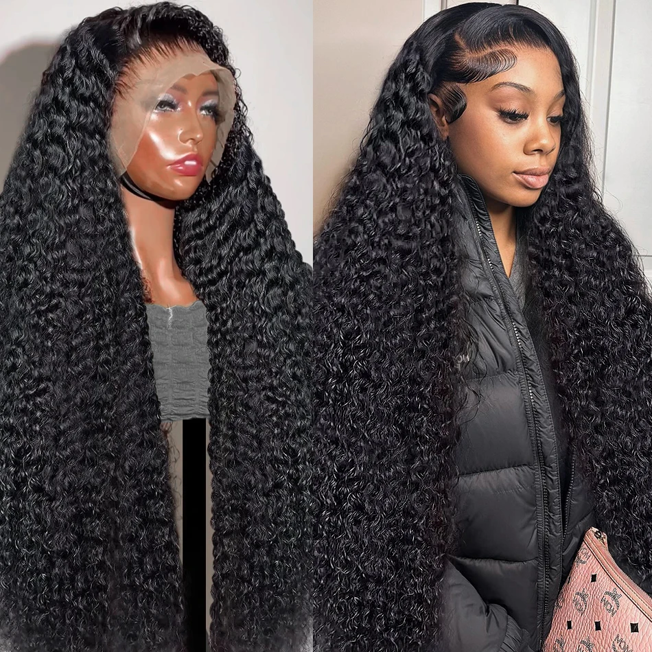 30 34 Inch Loose Curly 13x4 13x6 Transparent Lace Front Human Hair Wigs Brazilian 250% Deep Wave Lace Frontal Wig For Women