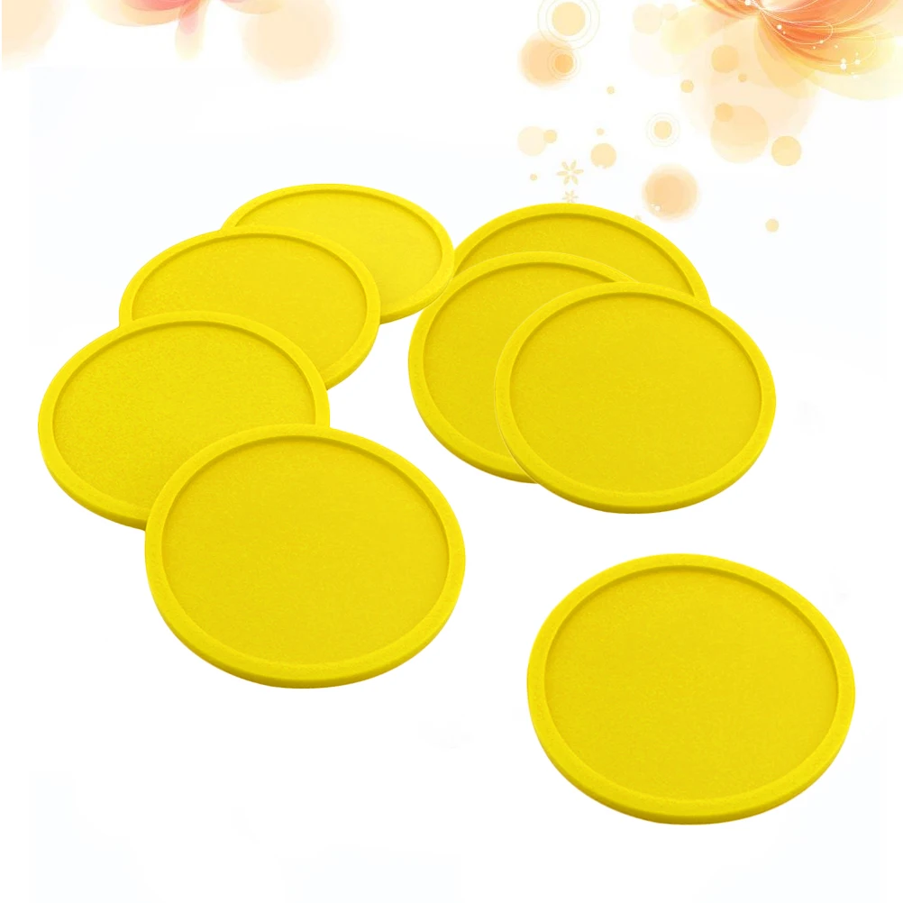 

8pcs Silicone Cup Coasters Heat Resistant Drink Mats Food Grade Non Slip Mug Placemats For Home Daily Use Yellow