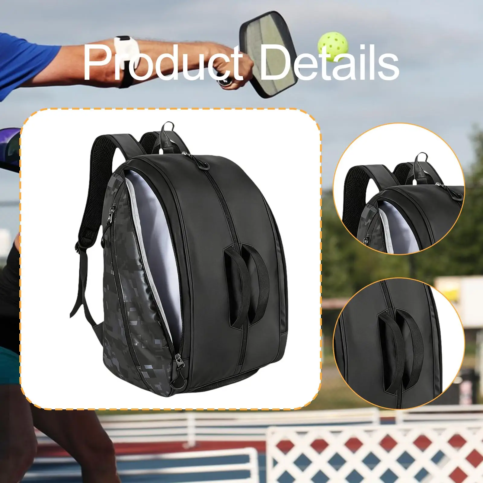 

Pickleball Accessories Storage Bag Large Capacity Racket Backpack with Shoe Compartment for Outdoor Activities