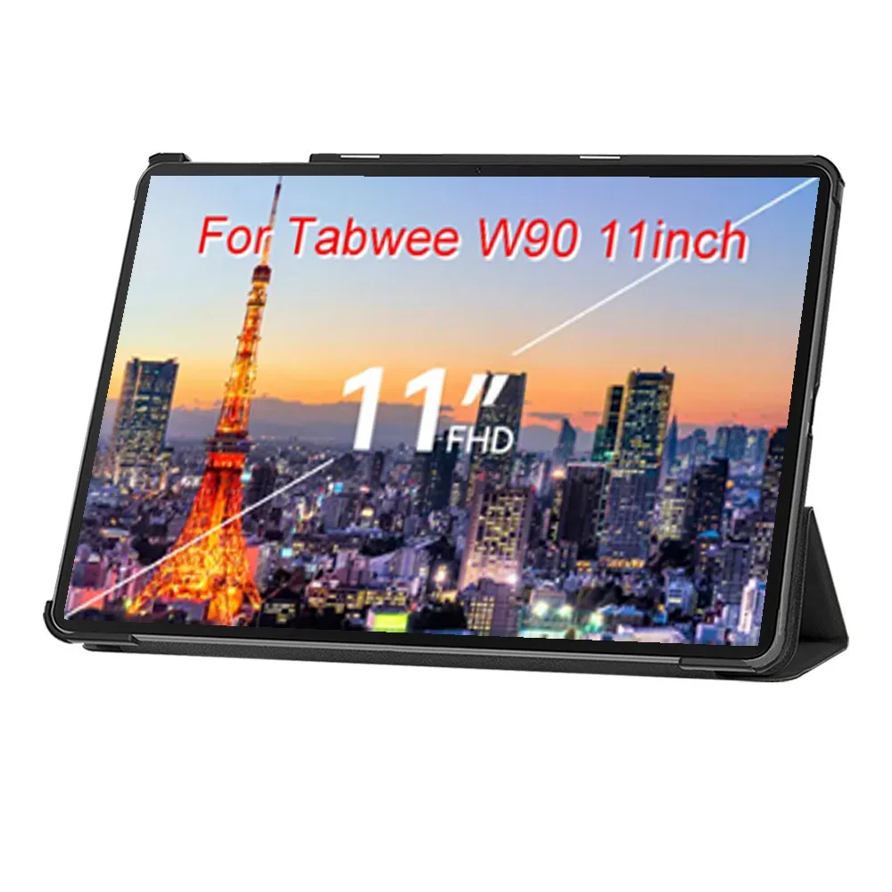 Etui na tablet Funda Tabwee W90 2025 11 cali, inteligentne etui z trzema składanymi nóżkami, magnetyczna osłona z twardą tylną obudową PC — zdjęcie produktu 3