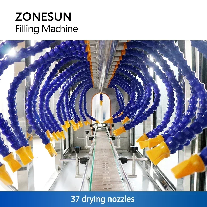 ZONESUN مجفف الزجاجات الأوتوماتيكي ارتفاع ضغط الهواء الساخن تهب آلة تجفيف المشروبات معدات خط إنتاج ZS-BDM4000