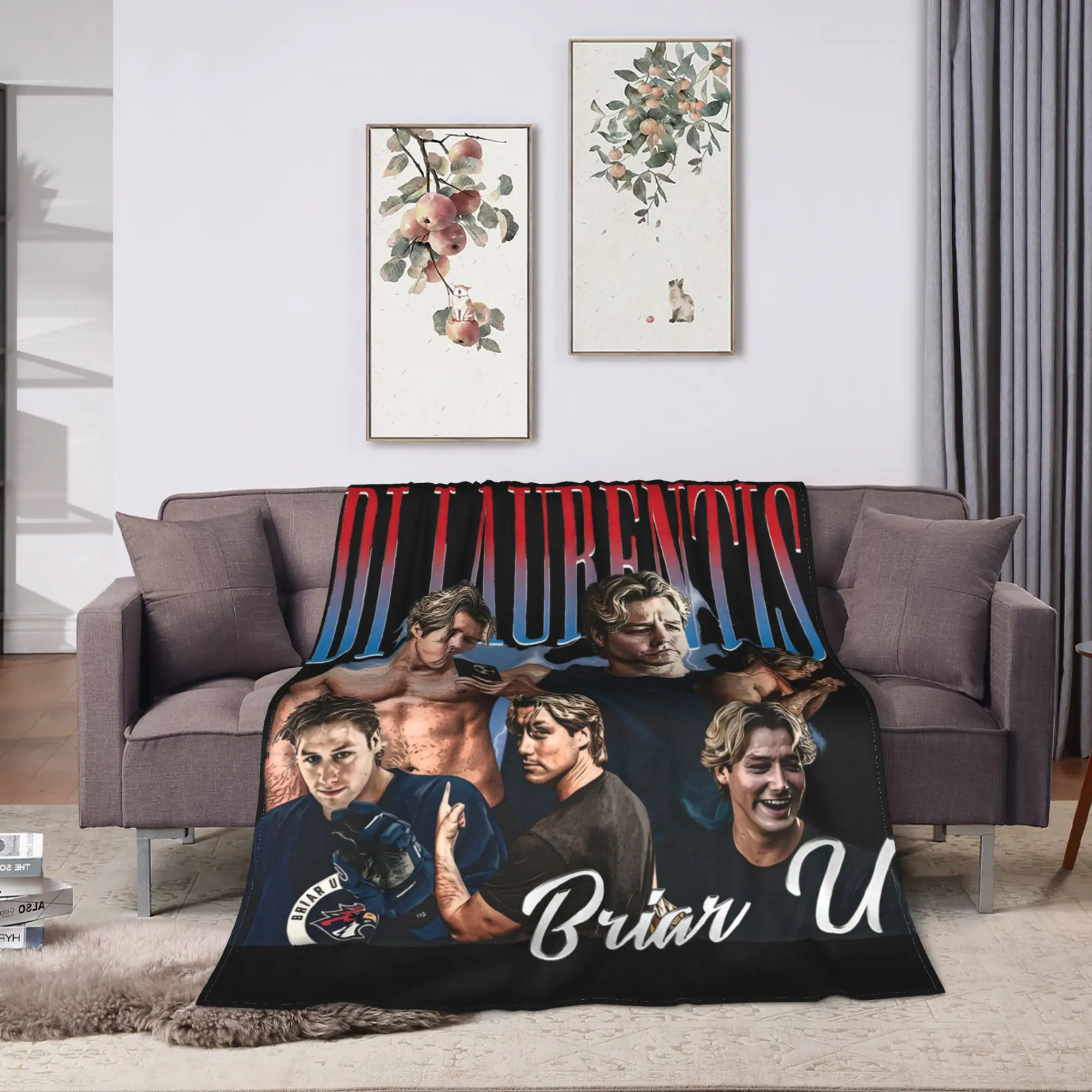 Dean-Di Laurentis Briar U Vintage Blankets Velvet Autumn Off Campus  Portable Warm Throw Blankets for Sofa Bedroom Bedspread