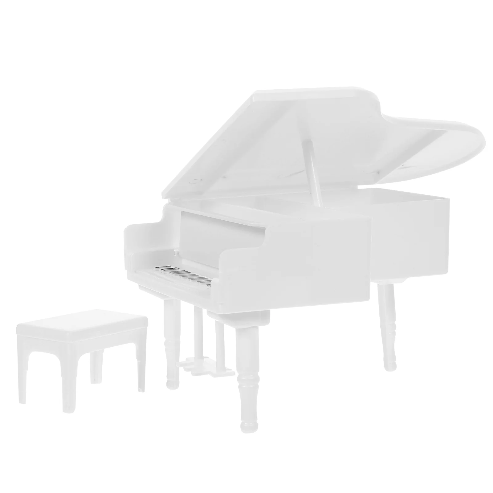 1 Set Mini Piano and Stool Model House Instrument Prop House Miniature Ornament house piano