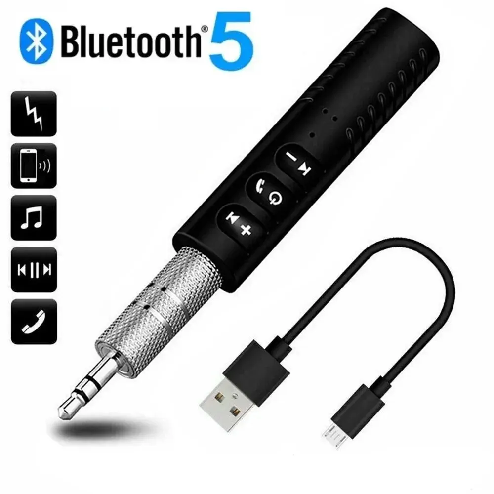 Wireless Bluetooth Compatible 5.0 Receiver Transmitter Adapter 3.5mm Jack For Car Music Audio Aux Headphone Reciever Handsfree