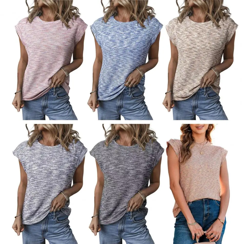 

Бежевая базовая облегающая футболка для женщин, летняя, с коротким рукавом, с круглым вырезом, повседневная, простая, универсальная, в стиле Y2K