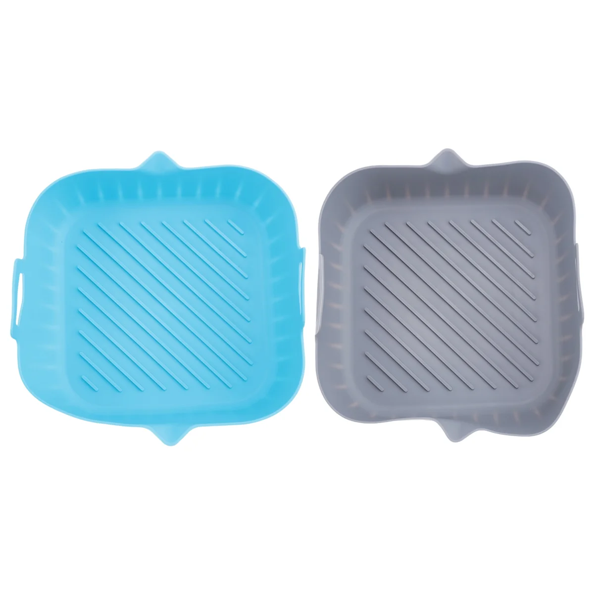 ABZF 2026 2Pcs Large Air Fryer Silicone Liner Pot Reusable Air Fryer Basket Heat Non-Stick Air Fryer Liners Mats Bowl