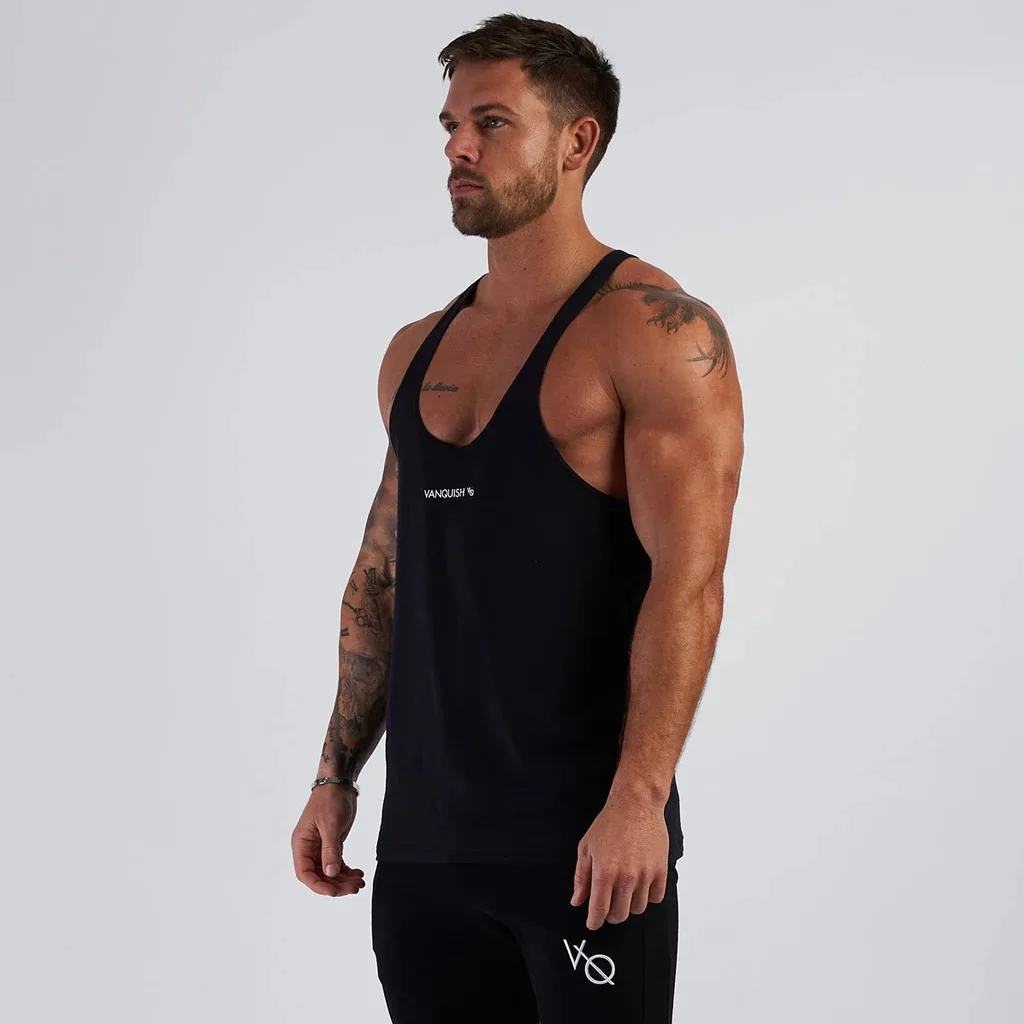 2024 Summer high quality Fitness Sports Casual Vest Men\'s Exercise Basketball Vest Solid Color cottony Fashion Clothing Men Vest